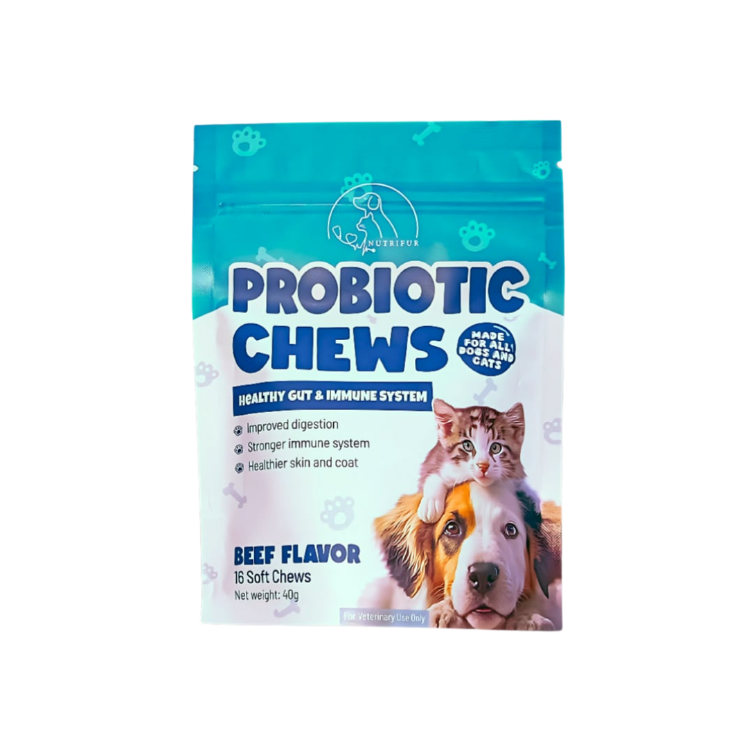 Nutrifur Probiotic Chews 40g (POUCH) - Support Your Dog's Gut Health for Optimal Wellness
