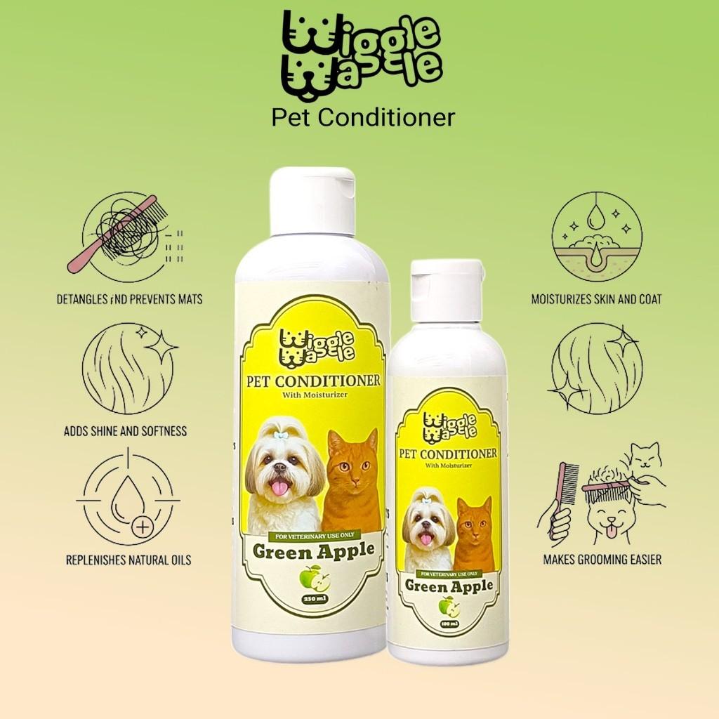 Wiggle Waggle Pet Conditioner w/ Moisturizer (Green Apple or Peppermint)250ml or 100ml