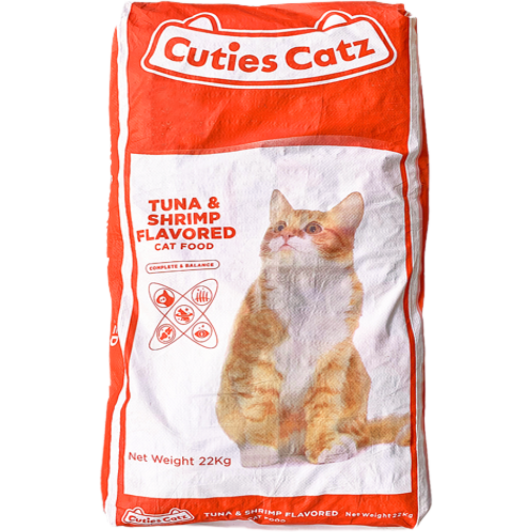 Cuties Catz Dry Cat Food Tuna & Shrimp, Seafood and Tuna and Salmon Flavor 22kg