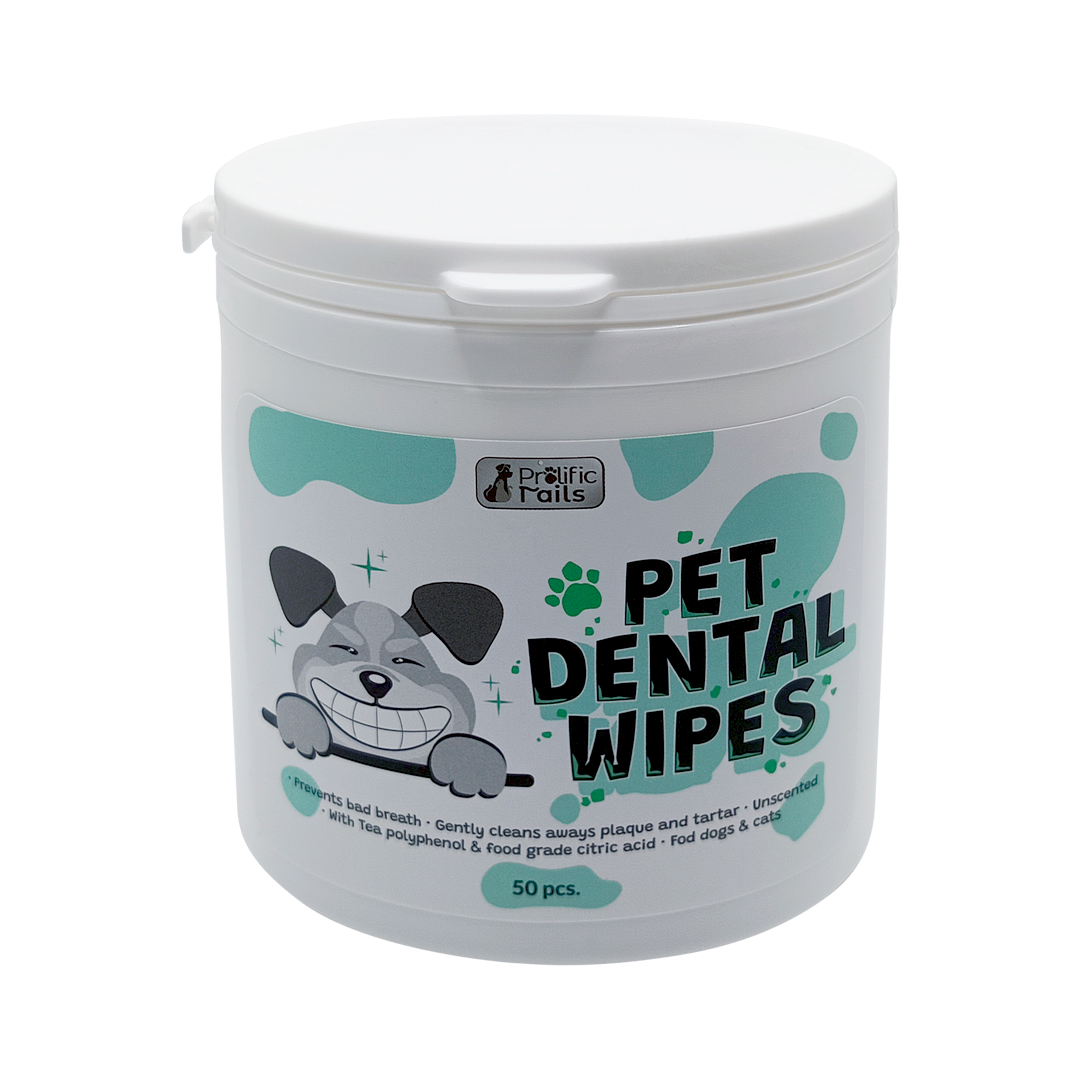 Prolific Tails Pet Dental Wipes (50pcs) for Cats & Dogs