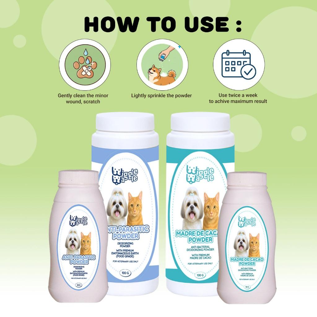 Wiggle Waggle Anti-Bacterial Pet Powder, Anti-Parasite Pet Powder 50g
