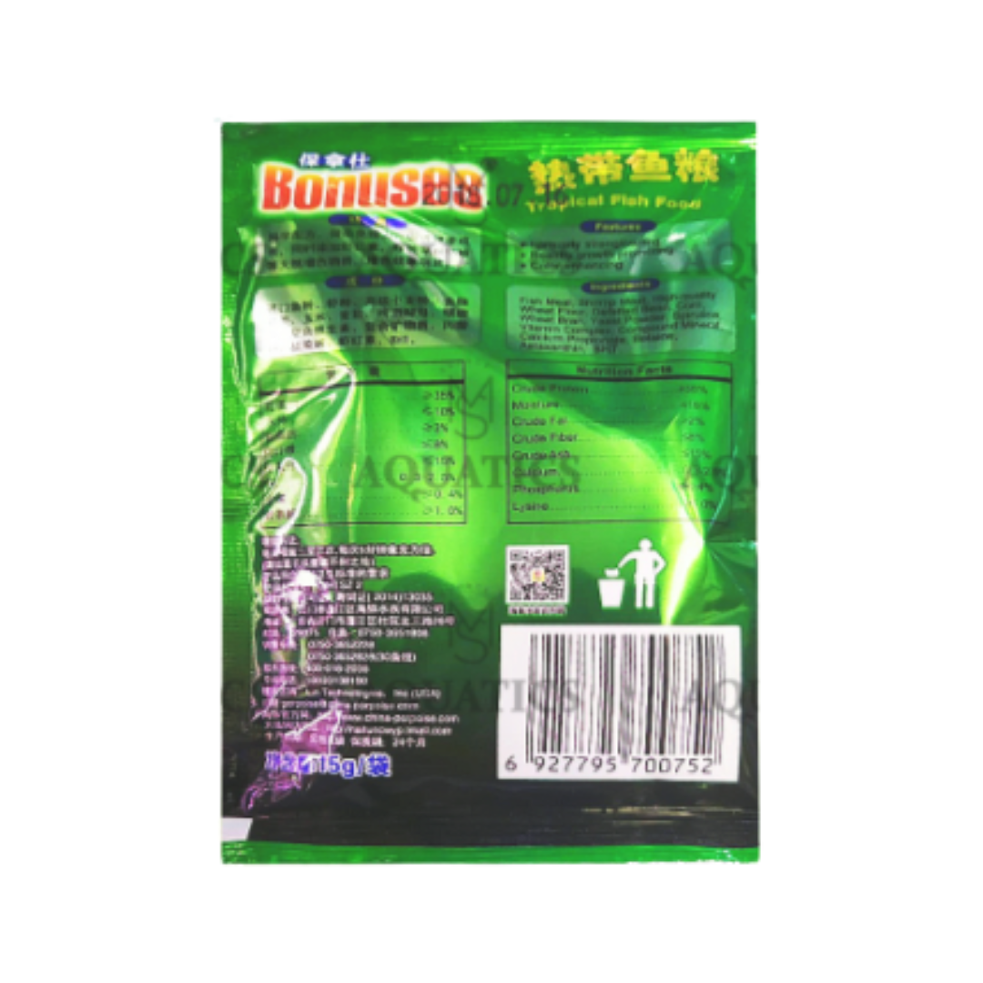 MS AQUATICS 15g BONUSES TROPICAL FISH FOOD WITH SPIRULINA AND ANTAXANTHIN