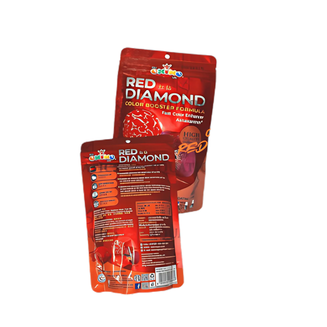 MS AQUATICS 100g OKIKO RED DIAMOND (QUICK RED HEAD MARK) FLOWERHORN FISH FOOD WITH COLOR BOOSTER FORMULA, FAST COLOR ENHANCER, ASTANXANTHIN PLUS