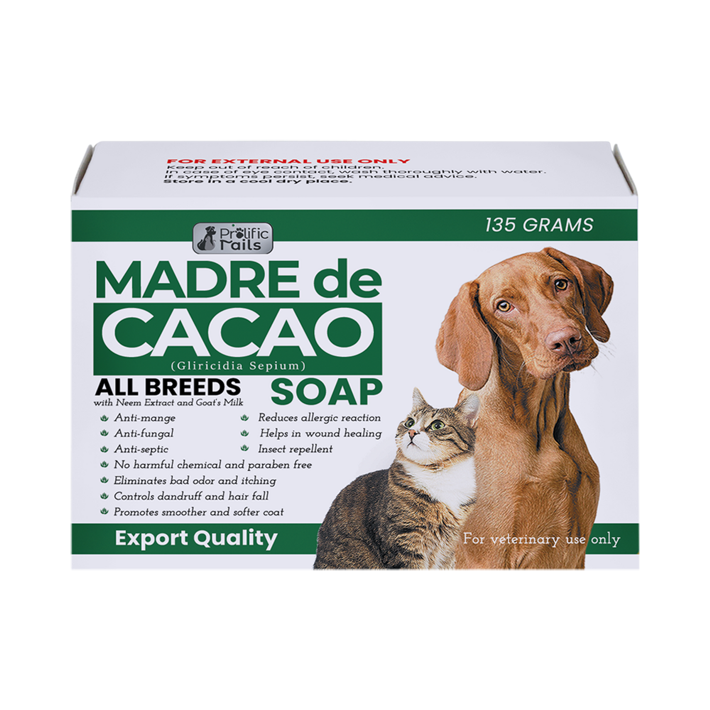 Prolific Tails Madre de Cacao Organic Soap (135grams)