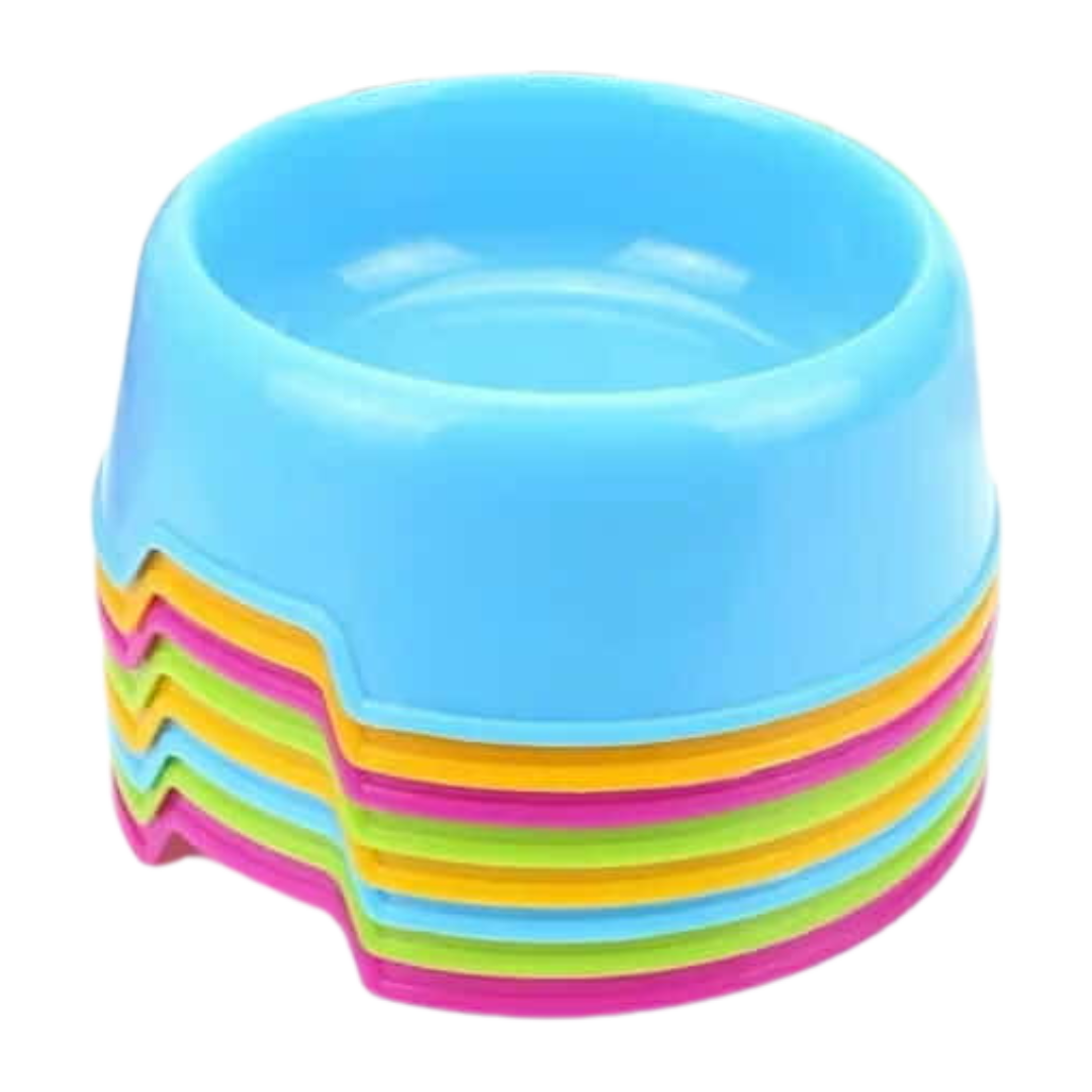 Colorful Pet Plastic Bowl (Single): Durable, Stylish, and Easy to Clean (Random Color)