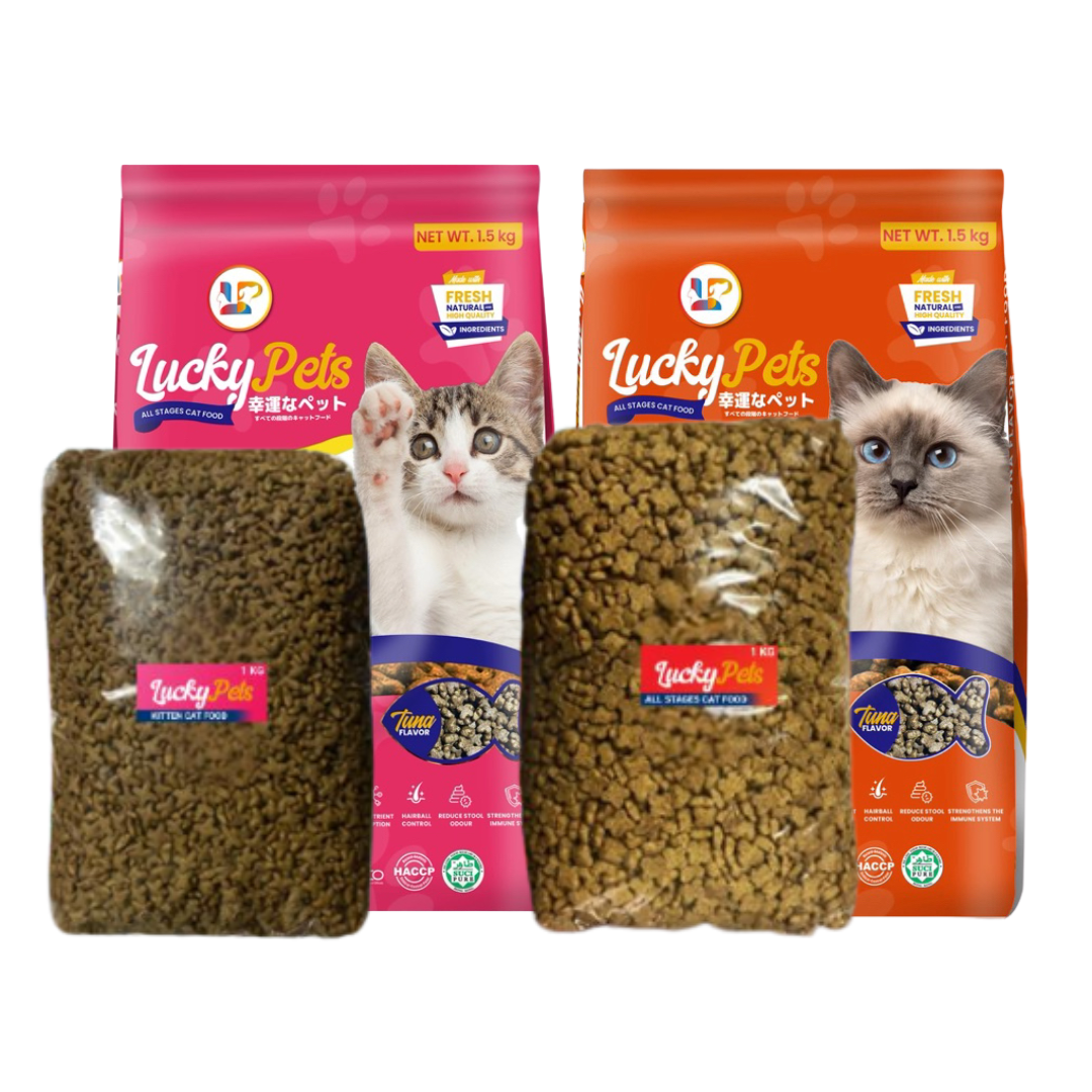 Lucky Pets Cat Food Kitten Formula or All Stages Tuna Flavor - 1kg Repacked
