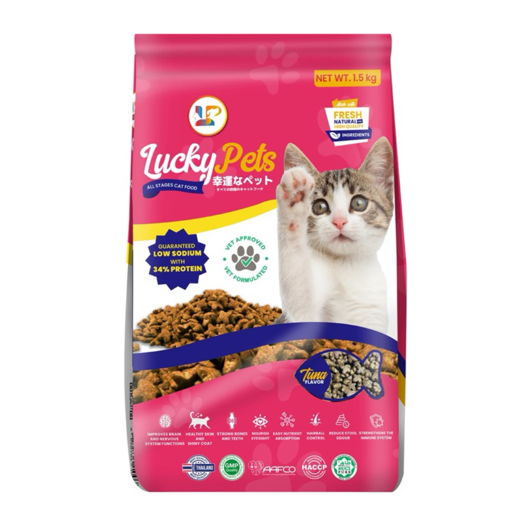 Lucky Pets Cat Food Kitten Formula or All Stages Tuna Flavor - 1kg Repacked