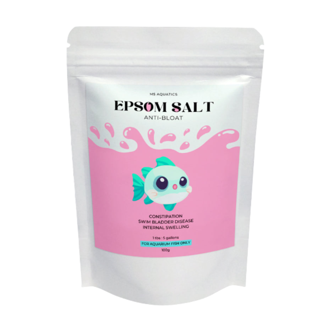 MS AQUATICS 100g EPSOM SALT - ANTI-BLOAT MAGNESIUM SULFATE FOR FISH