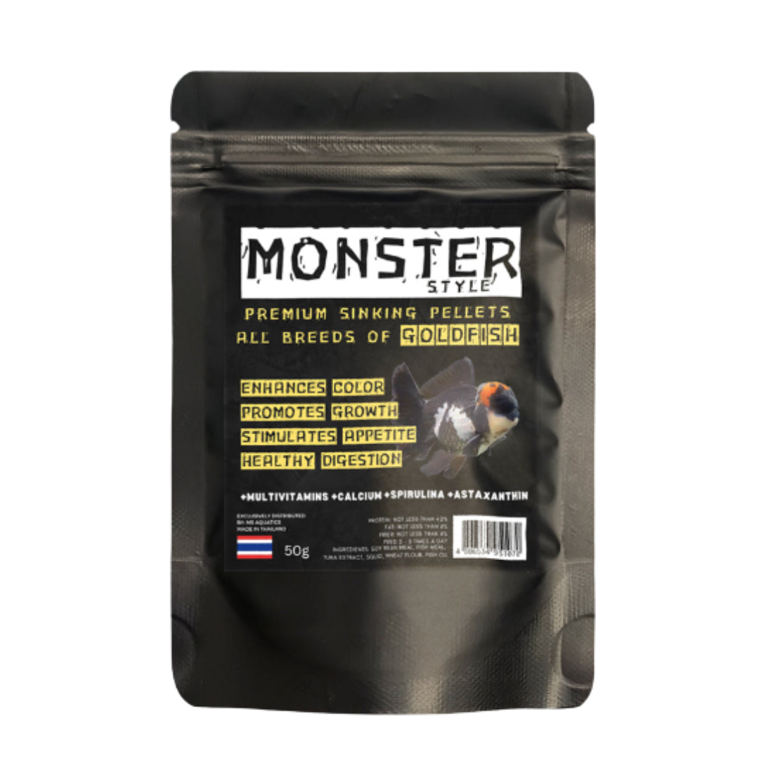 50g MS AQUATICS Monster Style Premium Sinking Pellets All breeds of Goldfish: A Nutritional Boost for Your Goldfish