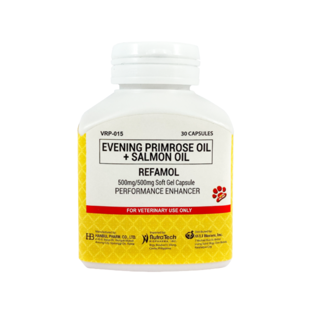 Refamol Performance Enhancer Evening Primrose Oil + Salmon Oil For Dogs and Cats (30 Capsules)