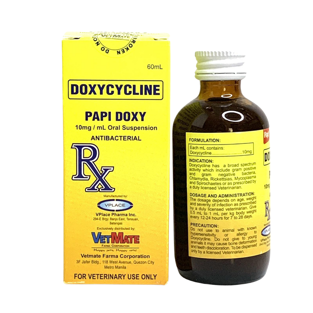 Papi Doxy Oral Suspension Antibacterial For Pets 60mL
