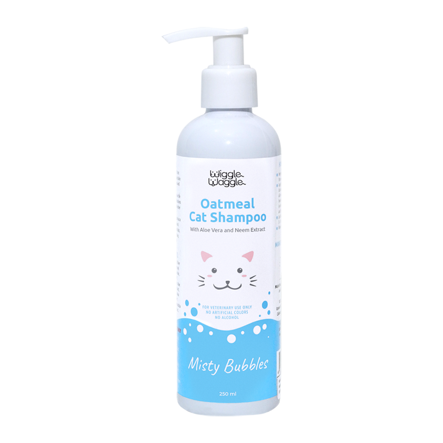 Wiggle Waggle Oatmeal Cat Shampoo (Misty Bubbles) with Aloe Vera & Neem Extract 250ml or 500ml