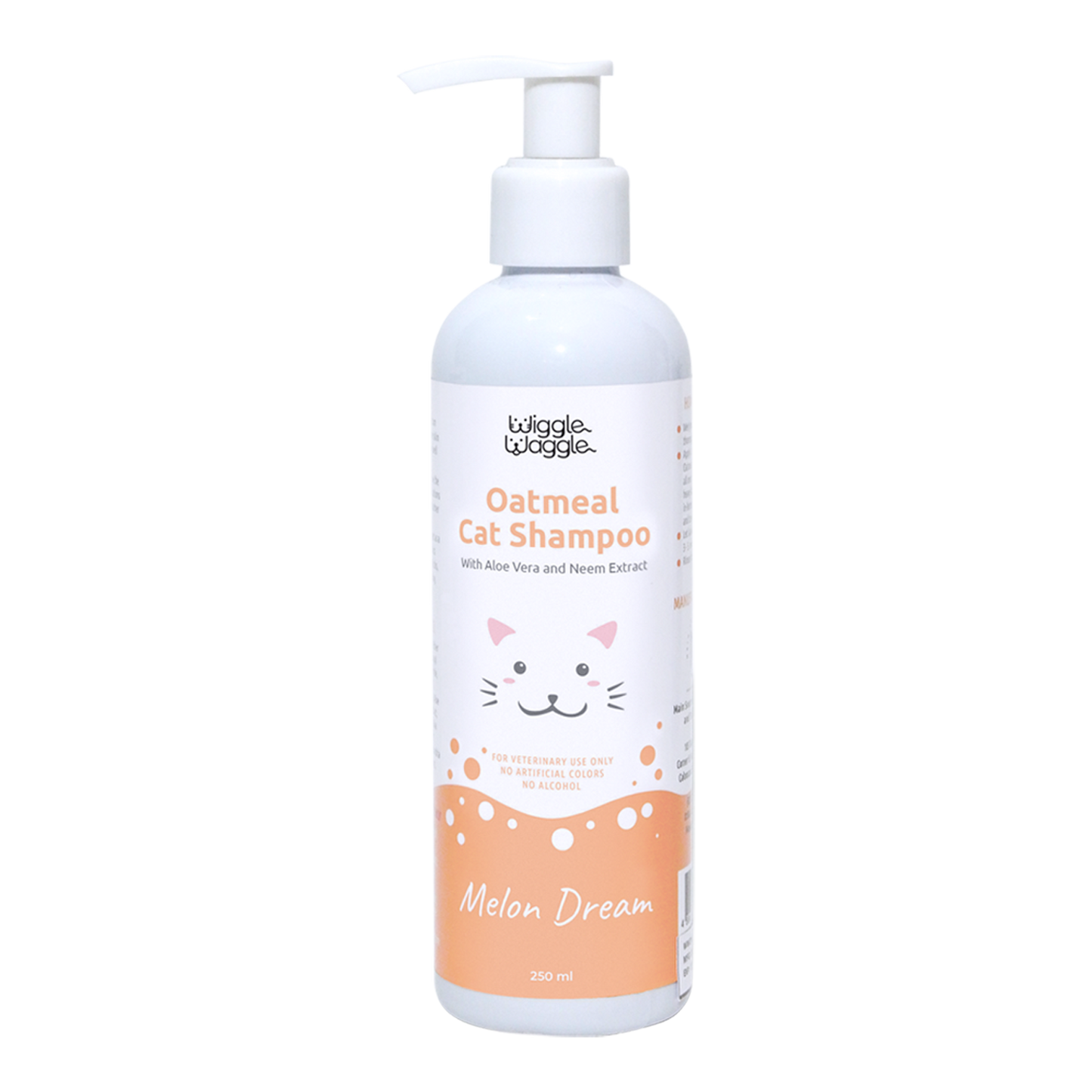 Wiggle Waggle Oatmeal Cat Shampoo (Melon Dream) with Aloe Vera & Neem Extract 250ml or 500ml