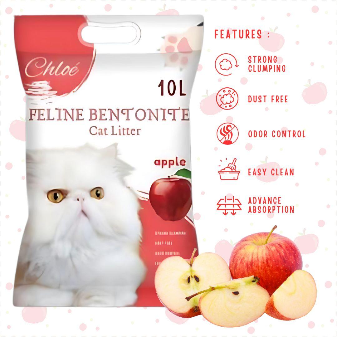 Chloe Feline Bentonite Cat Litter 10L/8kg Ultra Clumping Odor Control Dust-Free Premium Natural Safe for Cats