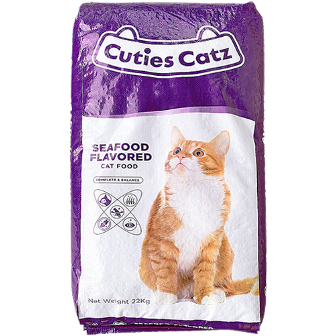 Cuties Catz Dry Cat Food Tuna & Shrimp, Seafood and Tuna and Salmon Flavor 22kg