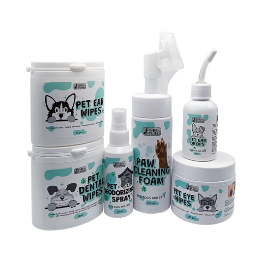 TBS2.0 - Prolific Tails Pet Care : Deodorizing Spray, Ear Drops, Wipes for Eyes, Ears, Dental