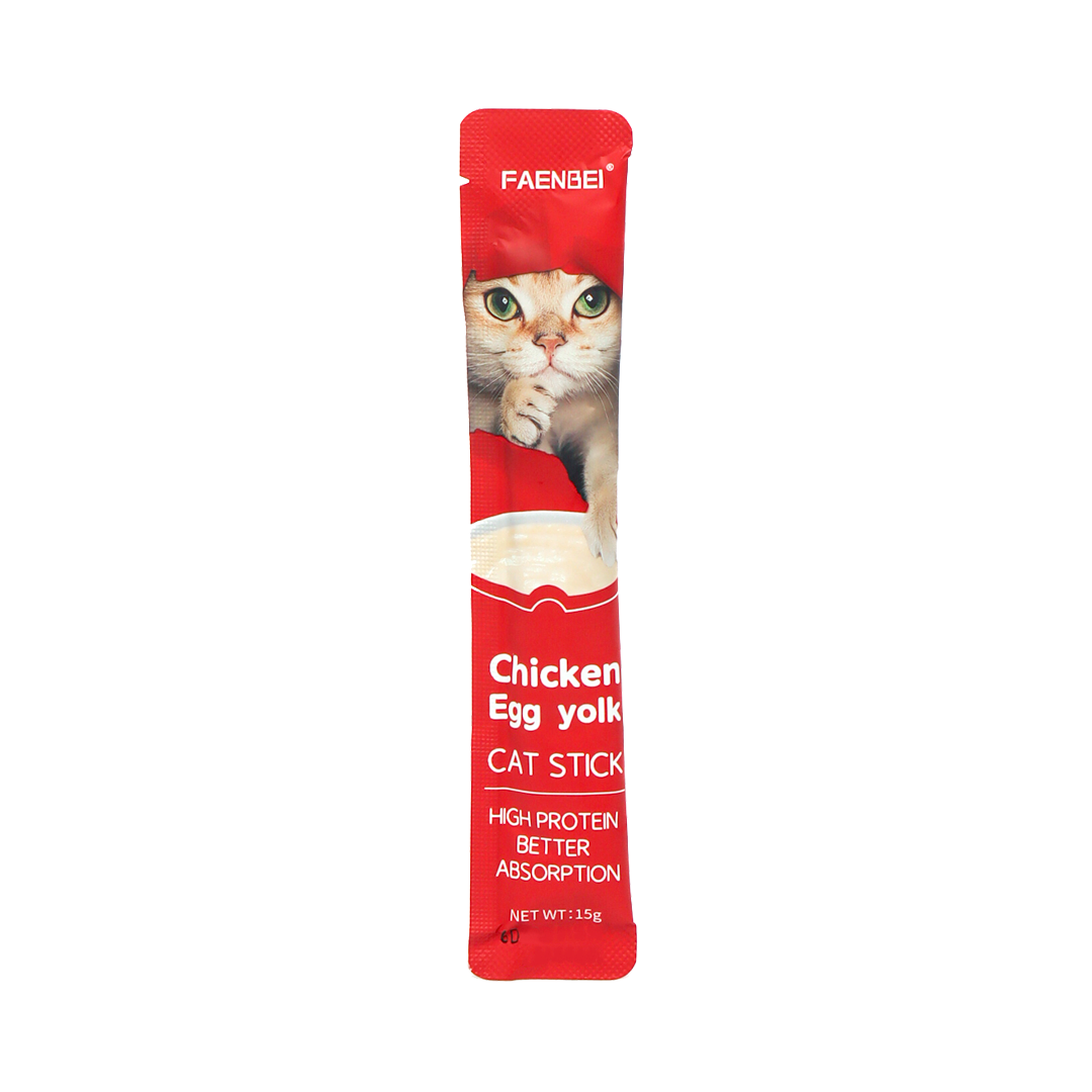FAENBEI Cat Stick 15g - Tasty & Nutritious Lickable Treat for Cats | Available in Chicken Egg Yolk, Salmon Antarctic Krill, and Tuna Mussels Flavors