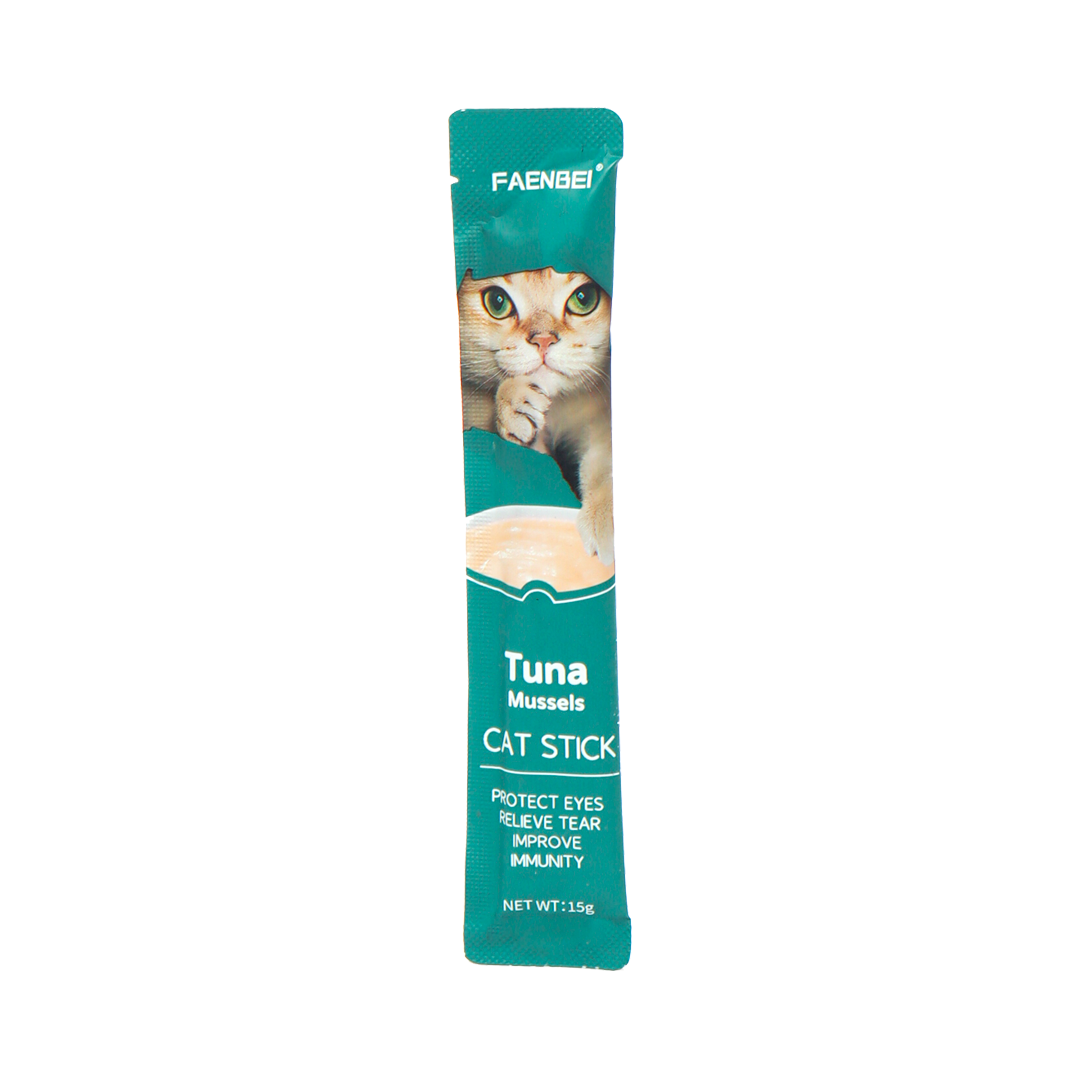 FAENBEI Cat Stick 15g - Tasty & Nutritious Lickable Treat for Cats | Available in Chicken Egg Yolk, Salmon Antarctic Krill, and Tuna Mussels Flavors