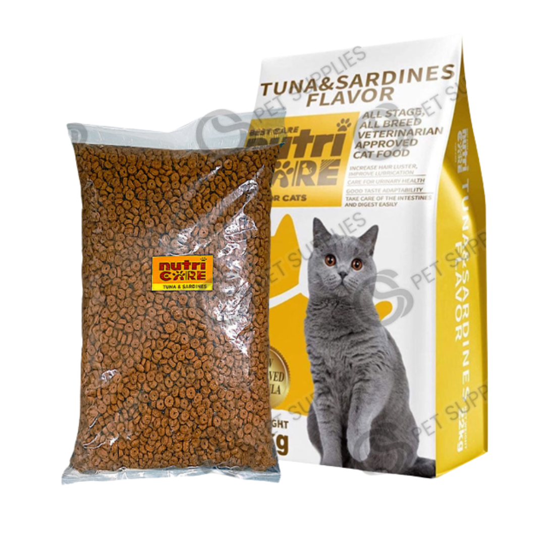 Nutricare Cat Dry Food For All Stages Tuna, Marine Fish, Tuna and Sardines (1kg Repacked)