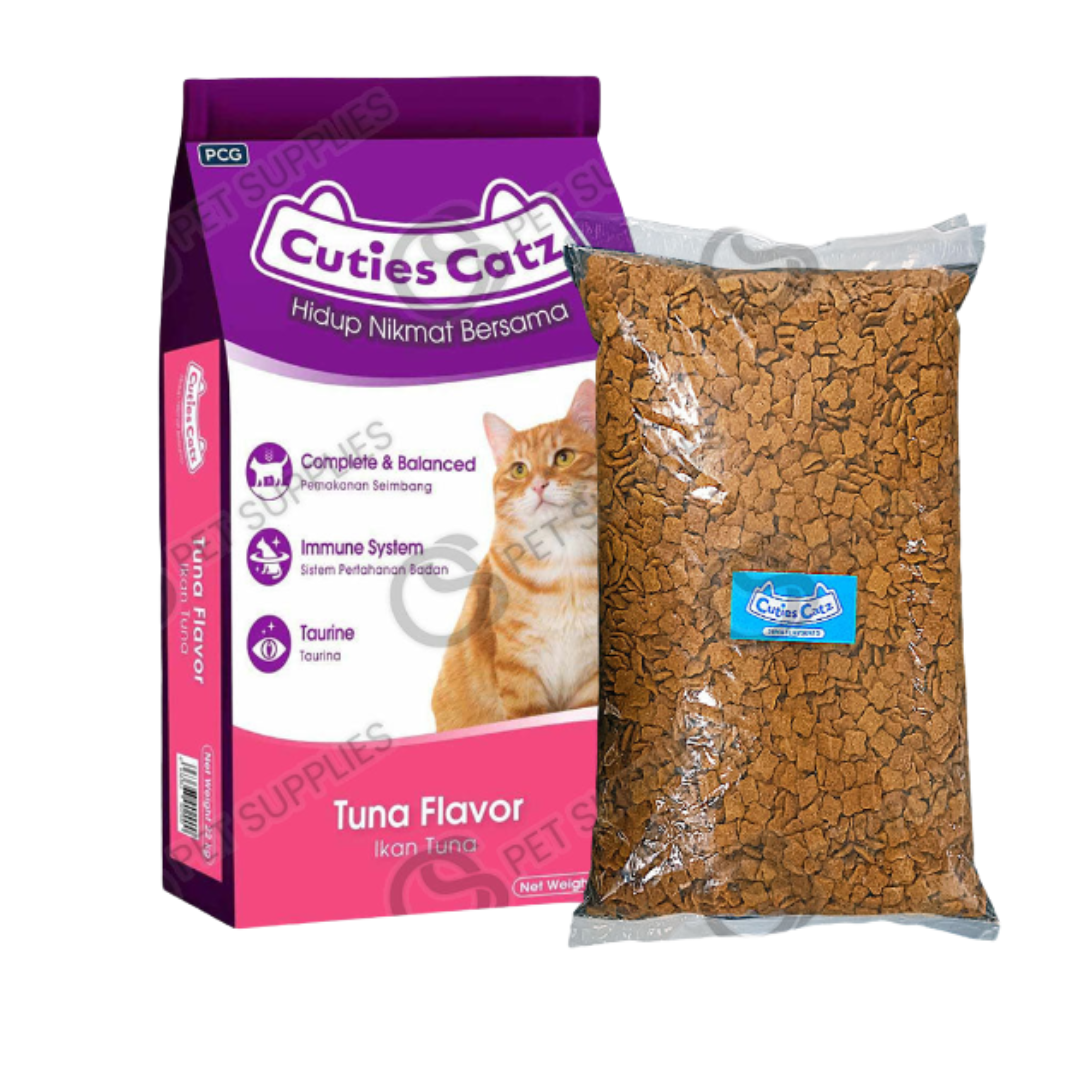 (500g Repacked) Cuties Catz Dry Cat Food Tuna & Shrimp, Seafood and Tuna