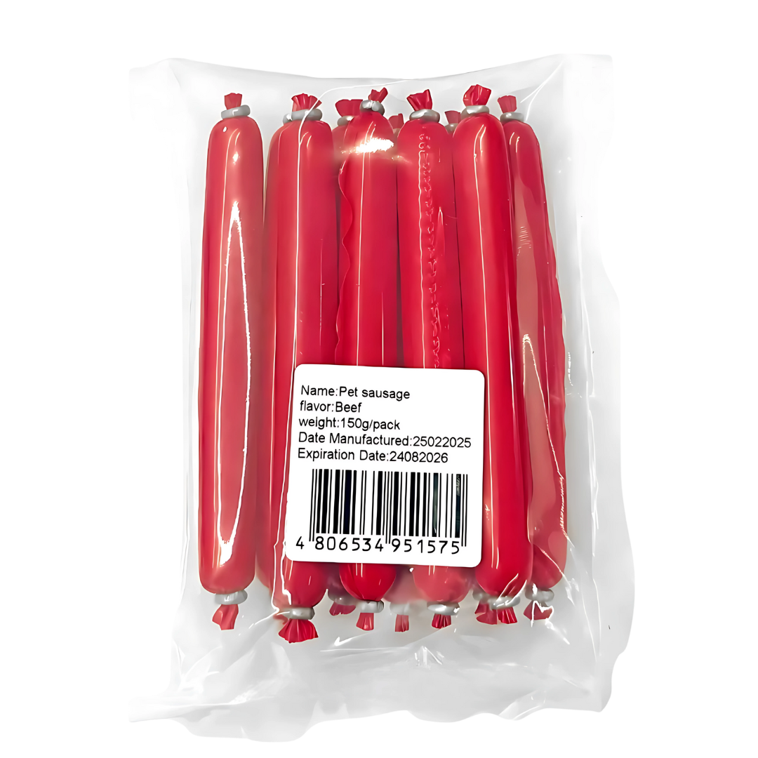 Delicious and Nutritious Pet Sausage Treats for Dogs - 10pcs in 1 Pack (Beef)