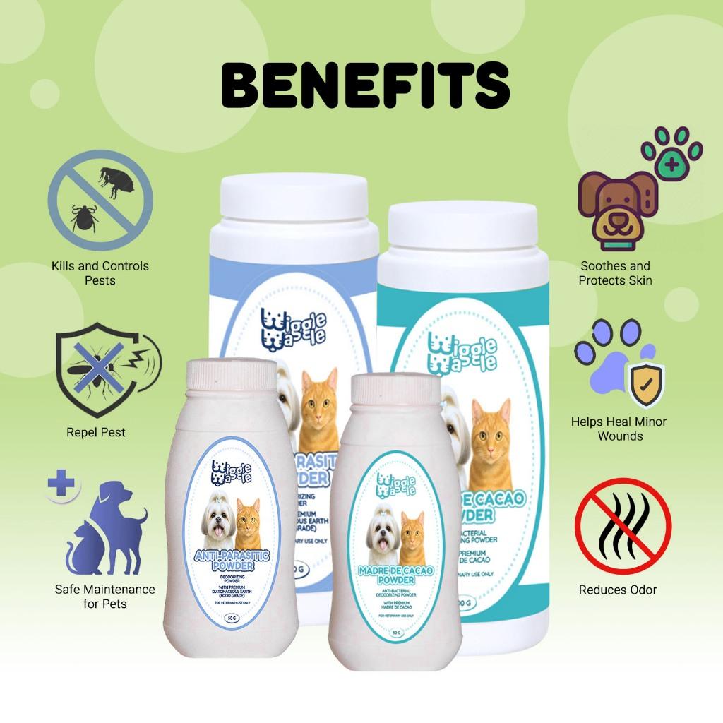 Wiggle Waggle Anti-Bacterial Pet Powder,  Anti-Parasite Pet Powder 100g