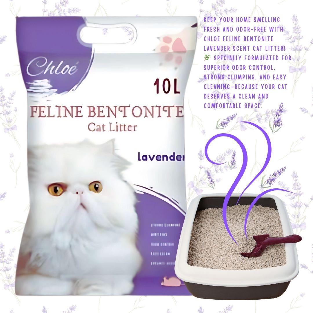 Chloe Feline Bentonite Cat Litter 10L/8kg Ultra Clumping Odor Control Dust-Free Premium Natural Safe for Cats