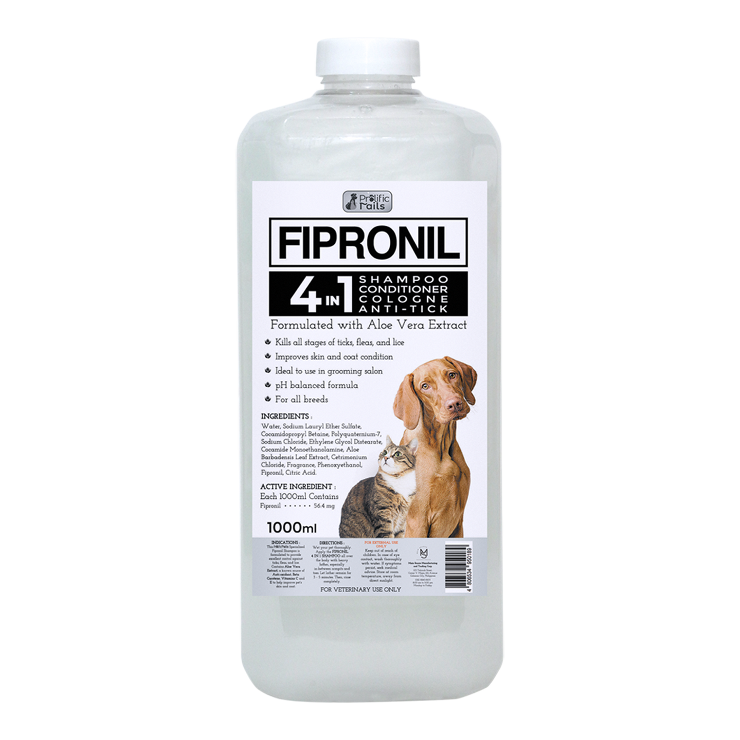 Prolific Tails Specialized Fipronil 4 in 1 Shampoo (1000ml)