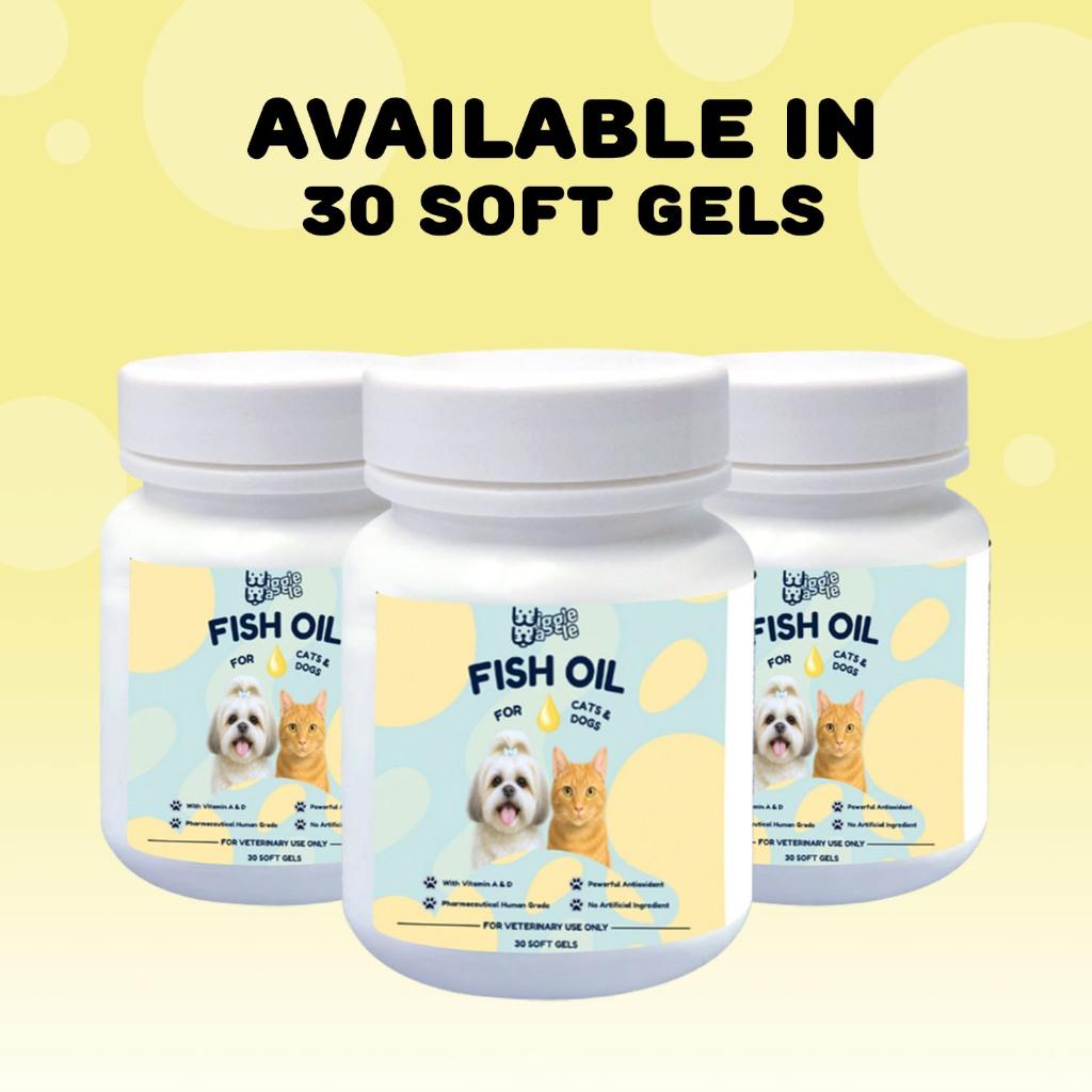 Wiggle Waggle Fish oil Softgels for Cats & Dogs – 30pcs | Omega-3 Skin, Coat & Joint Support