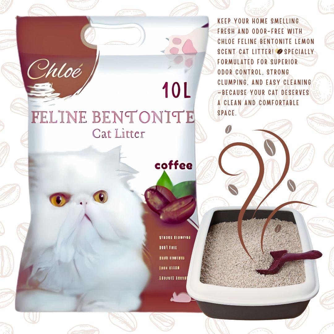 Chloe Feline Bentonite Cat Litter 10L/8kg Ultra Clumping Odor Control Dust-Free Premium Natural Safe for Cats