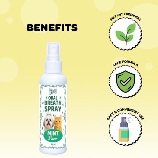Wiggle Waggle Oral Breath Spray for Cats & Dogs – 100ml | Natural Fresh Breath & Oral Care