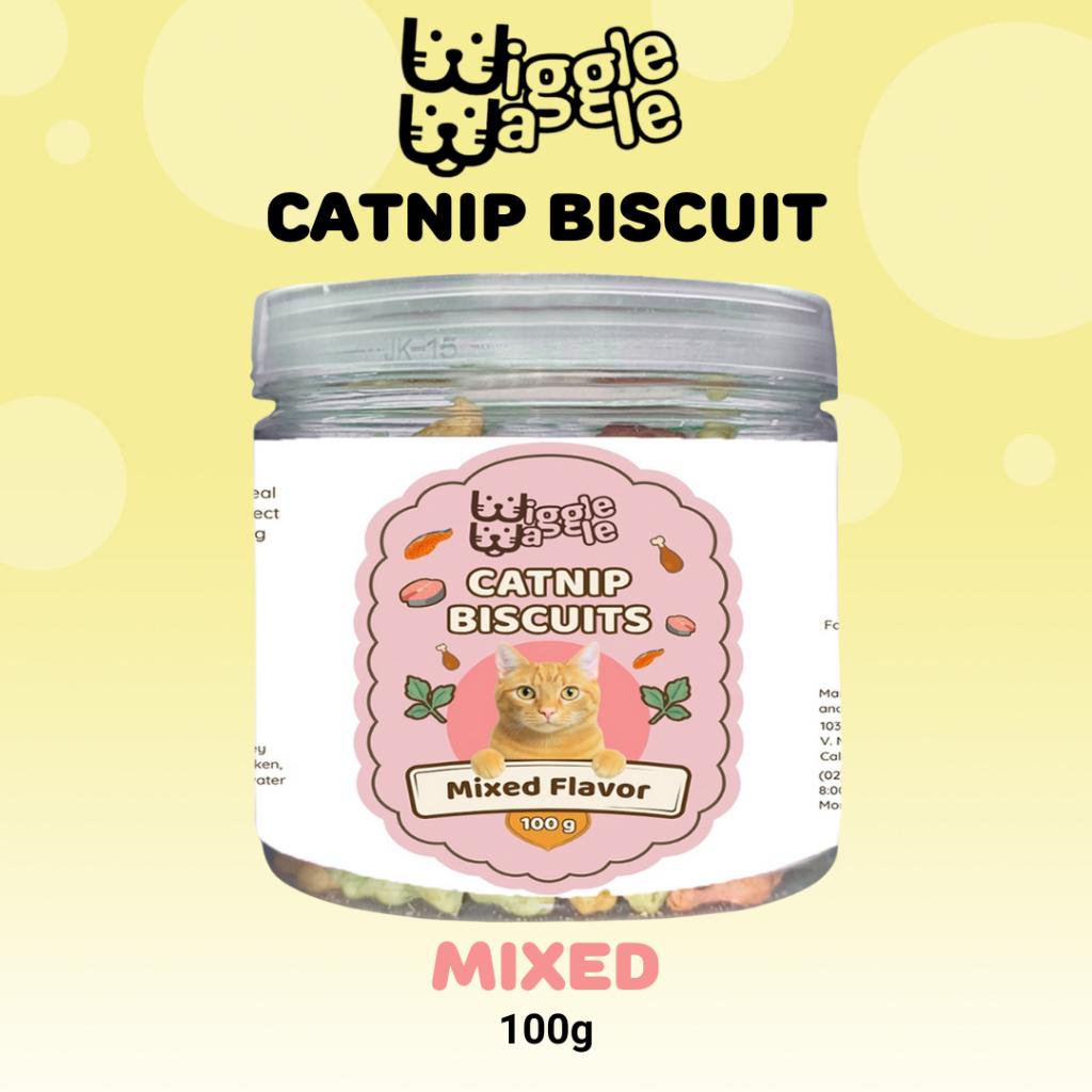 Wiggle Waggle Catnip Biscuits for Cats – 100g | Calming & Nutritious Treats