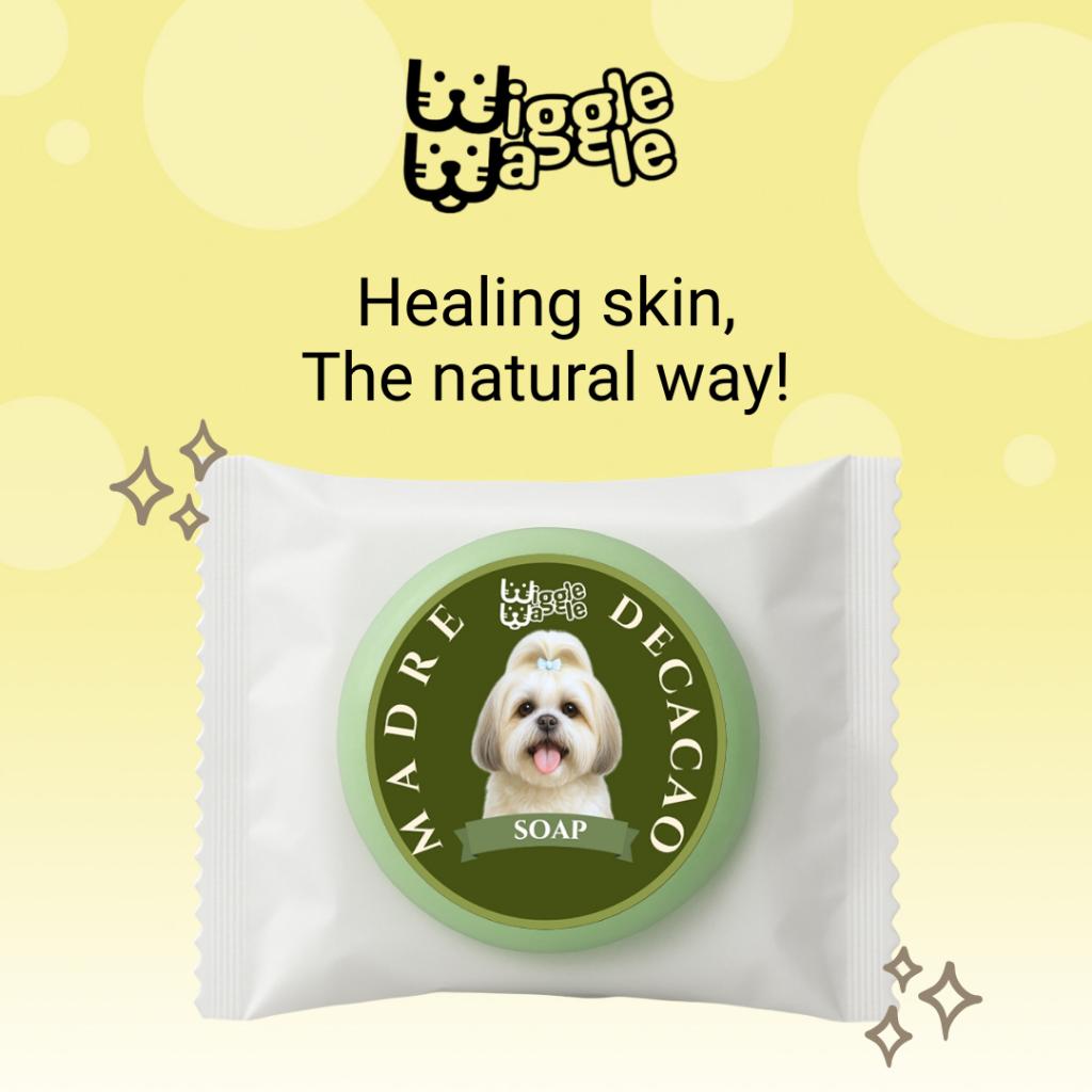 Wiggle Waggle Madre de Cacao Round Soap for Cats & Dogs – 30g | Natural Anti-Mange & Skin Car