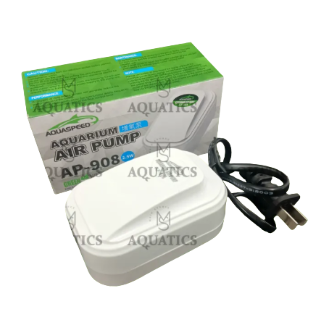 MS AQUATICS Aquaspeed Aquarium Air Pump (AP-908) 2.5watts