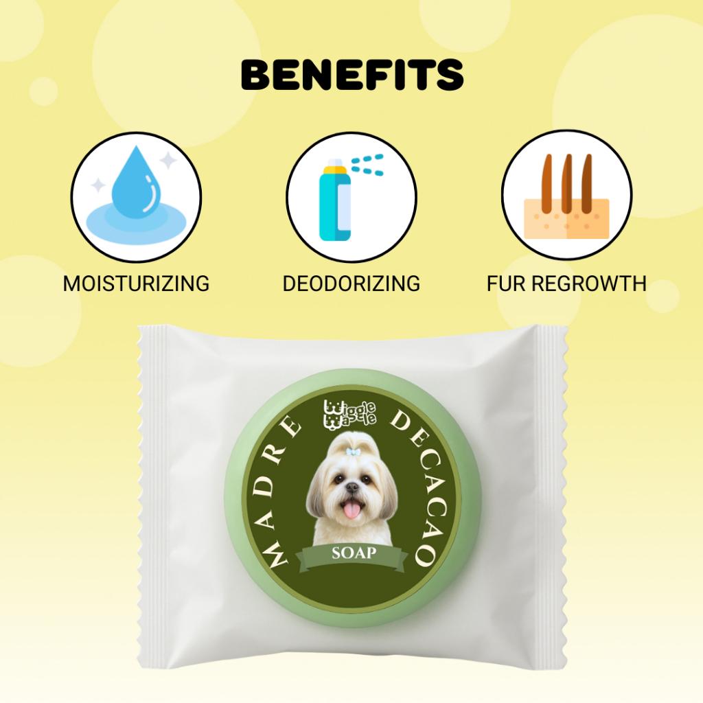 Wiggle Waggle Madre de Cacao Round Soap for Cats & Dogs – 30g | Natural Anti-Mange & Skin Car