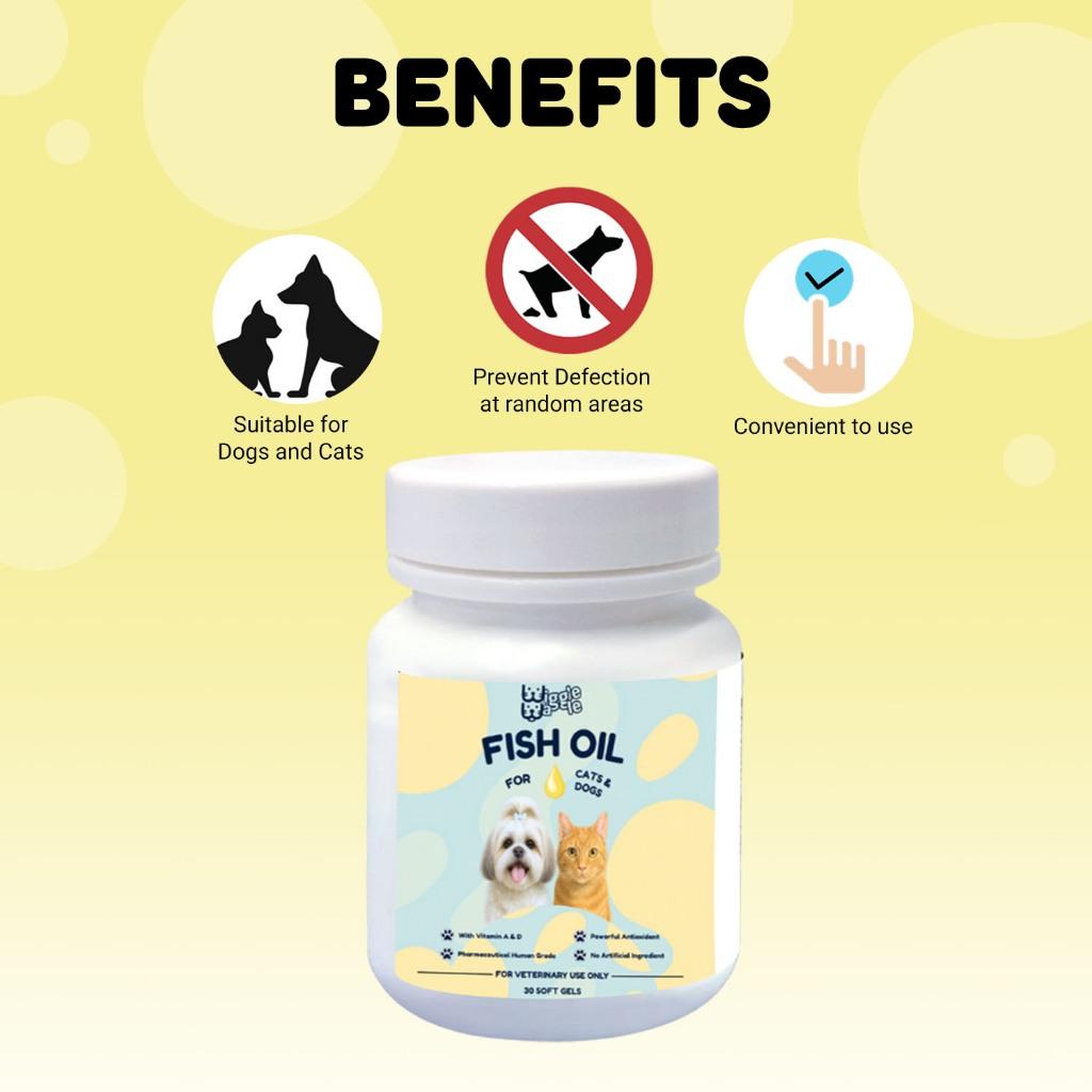 Wiggle Waggle Fish oil Softgels for Cats & Dogs – 30pcs | Omega-3 Skin, Coat & Joint Support