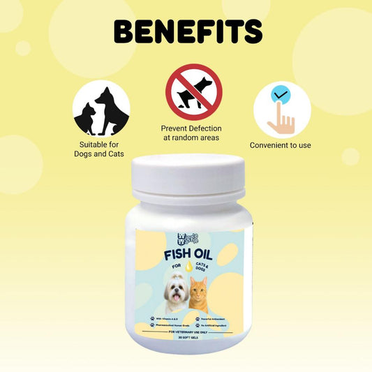 Wiggle Waggle Fish oil Softgels for Cats & Dogs – 30pcs | Omega-3 Skin, Coat & Joint Support