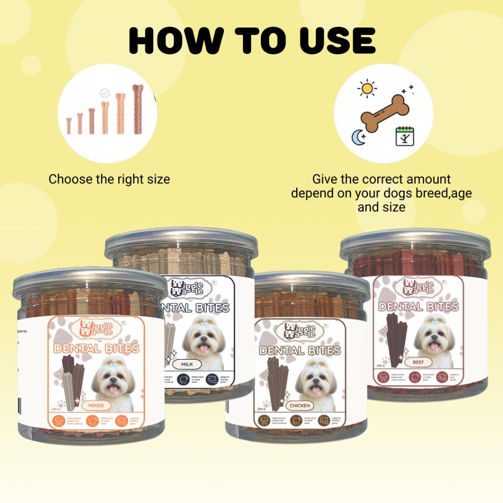 Wiggle Waggle Dental Bites for Dogs – 100g | Oral Care Chews for Fresh Breath & Healthy Teet
