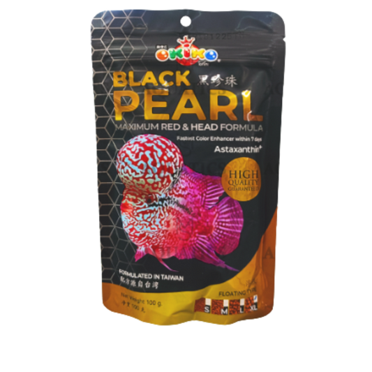 100g OKiko Black Pearl Maximum Head Red and Head Formula Astaxanthin Plus (XL) Fish Food