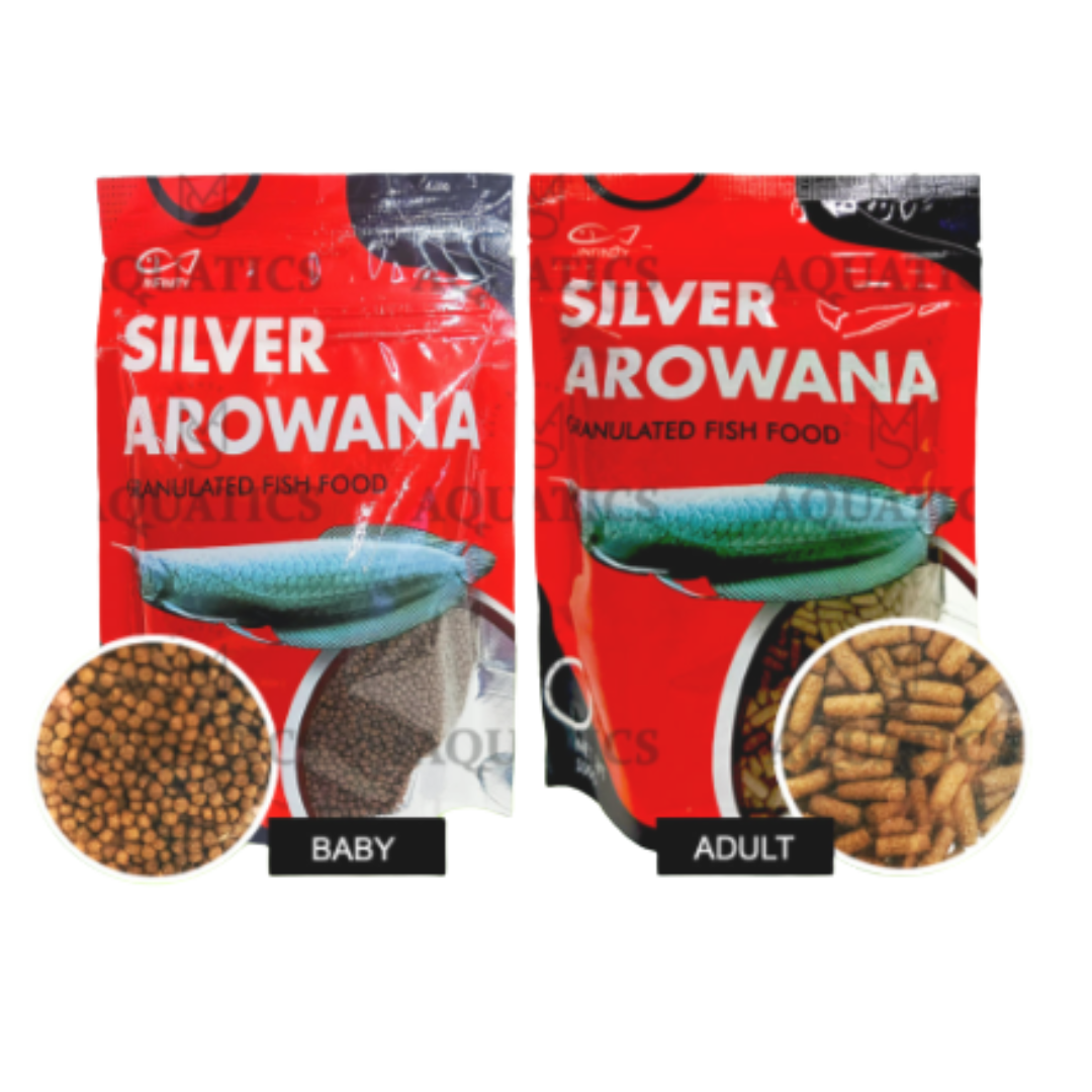 MS AQUATICS 100g INFINITY SILVER AROWANA GRANULATED FISH FOOD (ADULT AROWANA)