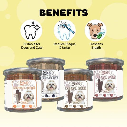 Wiggle Waggle Dental Bites for Dogs – 100g | Oral Care Chews for Fresh Breath & Healthy Teet