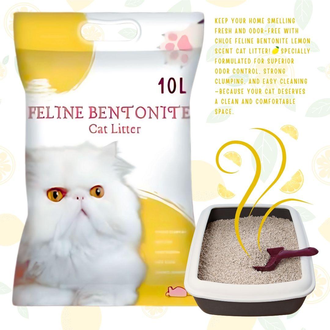 Chloe Feline Bentonite Cat Litter 10L/8kg Ultra Clumping Odor Control Dust-Free Premium Natural Safe for Cats