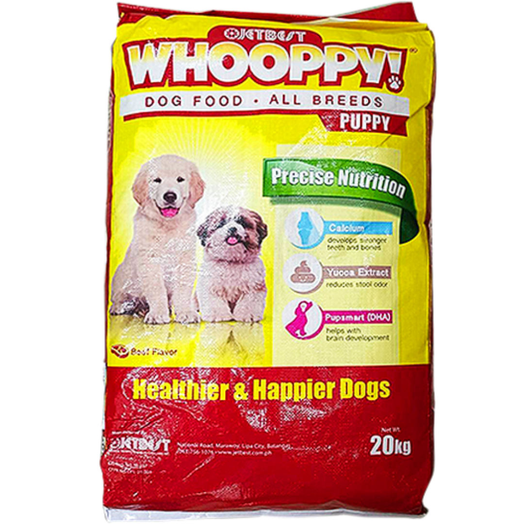 Whooppy Adult or Puppy 20kg  Dog Food for All Breeds