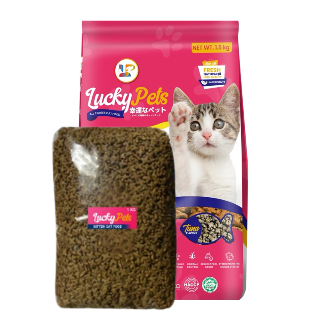 Lucky Pets Cat Food Kitten Formula or All Stages Tuna Flavor - 1kg Repacked
