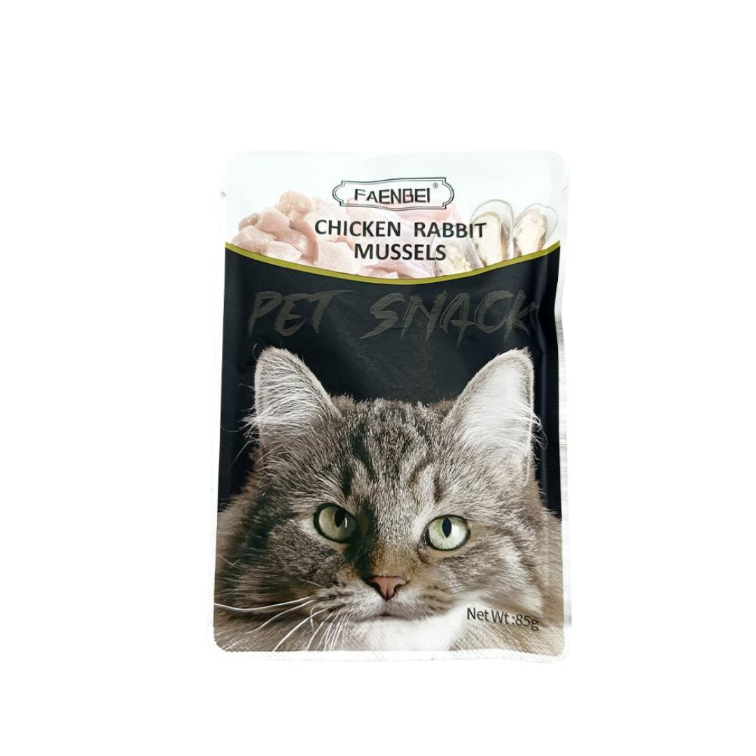 Faenbei Pet Snack 85g: A Variety of Flavors for Your Furry Friend (Chicken Rabbit Mussels)