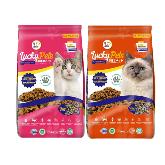 Lucky Pets Cat Food Kitten Formula or All Stages Tuna Flavor - 1.5kg Resealable Packaging