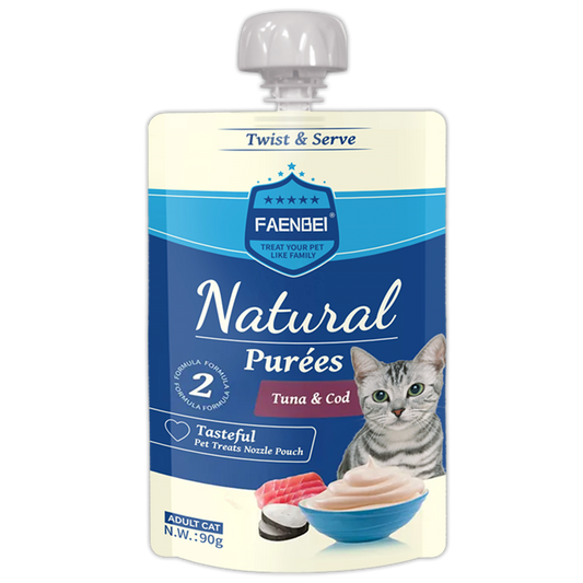 Faenbei Twist & Serve Natural Puree's 90g: A Purrfectly Balanced Meal (Tuna & Cod)