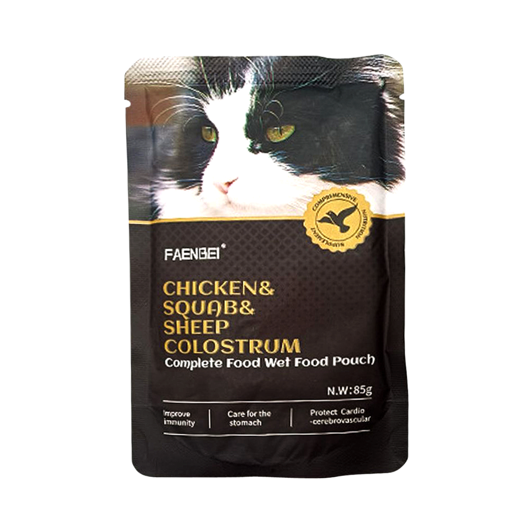 Faenbei Complete Food Wet Food Pouch 85g: A Nutritional Meal for Your Cat (Chicken & Squab & Sheep Colostrum)