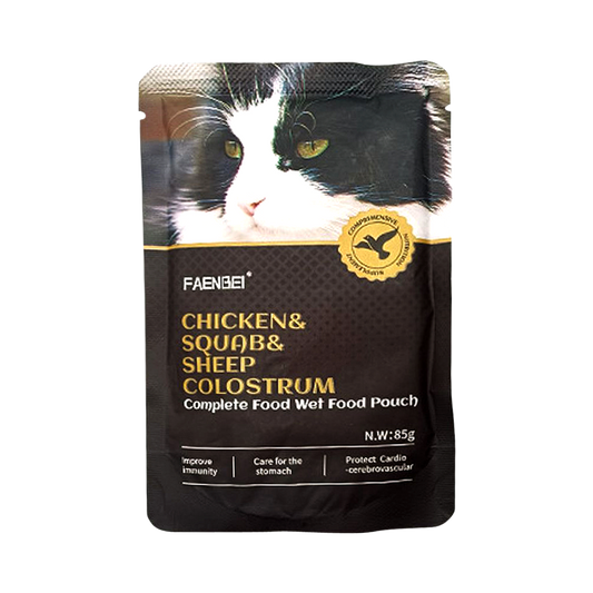 Faenbei Complete Food Wet Food Pouch 85g: A Nutritional Meal for Your Cat (Chicken & Squab & Sheep Colostrum)