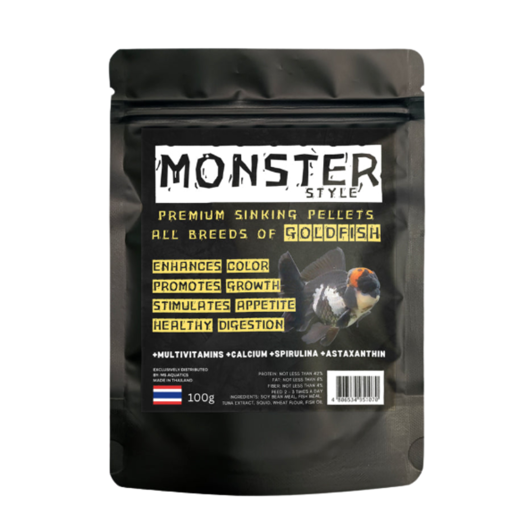 100g MS AQUATICS Monster Style Premium Sinking Pellets All breeds of Goldfish: A Nutritional Boost for Your Goldfish
